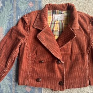 Zinc Rust Corduroy Jacket with Plaid Lining